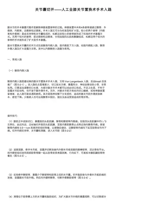 关节囊切开——人工全膝关节置换术手术入路