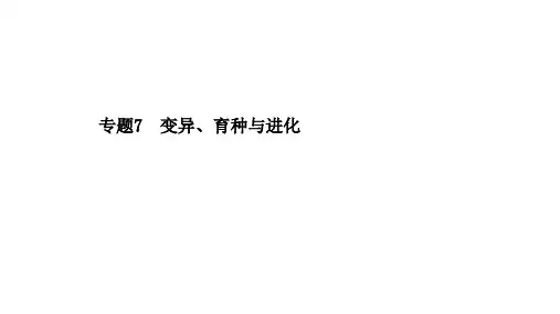 2021版新高考生物一轮山东专用配套课件：专题7 变异、育种与进化