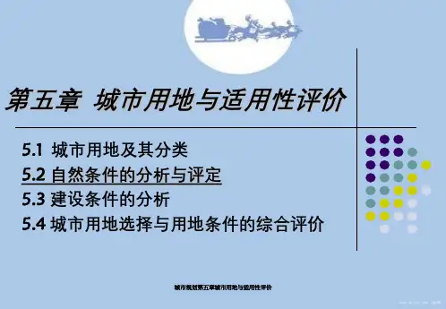城市规划第五章城市用地与适用性评价