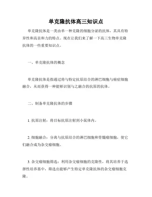 单克隆抗体高三知识点