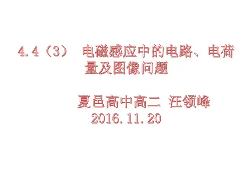 电磁感应中的电路、电荷量及图像问题