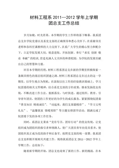 团总支工作总结