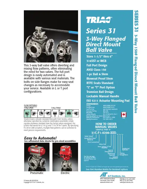 A-T Controls 31 Series 3-Way Flanged Direct Mount 