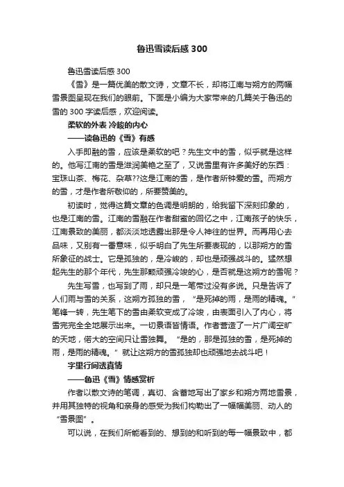 鲁迅雪读后感300
