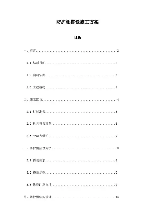 防护棚搭设施工方案