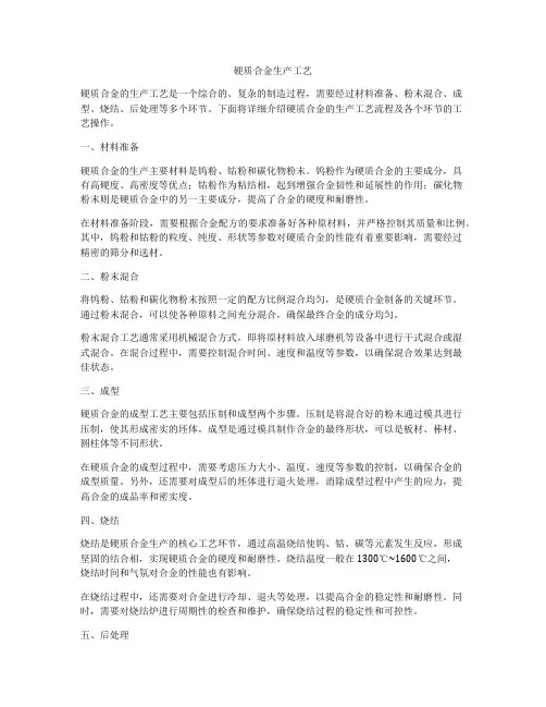 硬质合金生产工艺