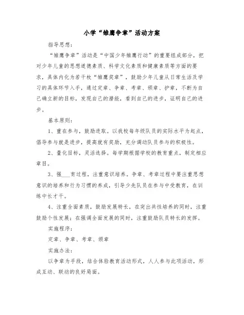 小学“雏鹰争章”活动方案（二篇）