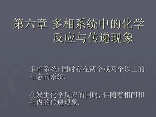 反应工程    第六章 多项系统中的化学反应与传递现象