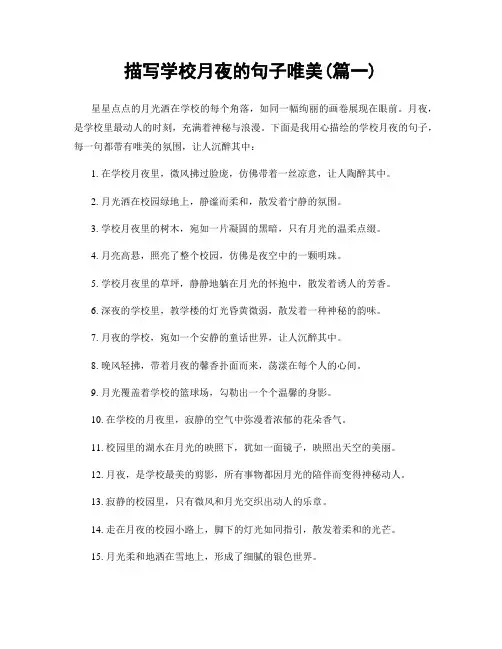描写学校月夜的句子唯美(精选两篇)
