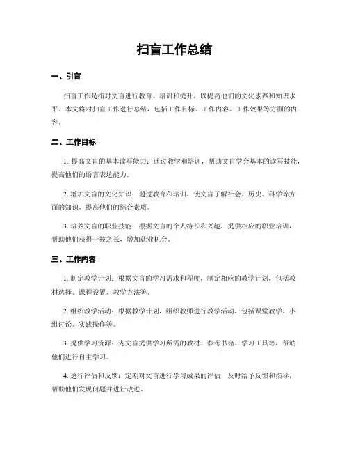 扫盲工作总结