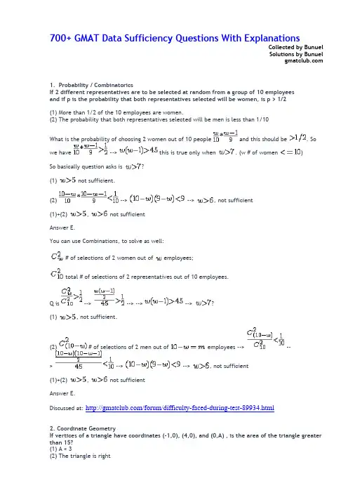 700+ GMAT Data Sufficiency Questions With Explanations
