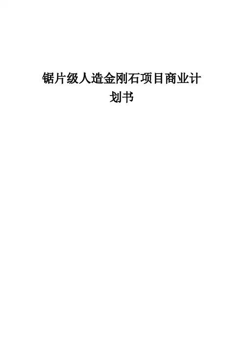 锯片级人造金刚石项目商业计划书