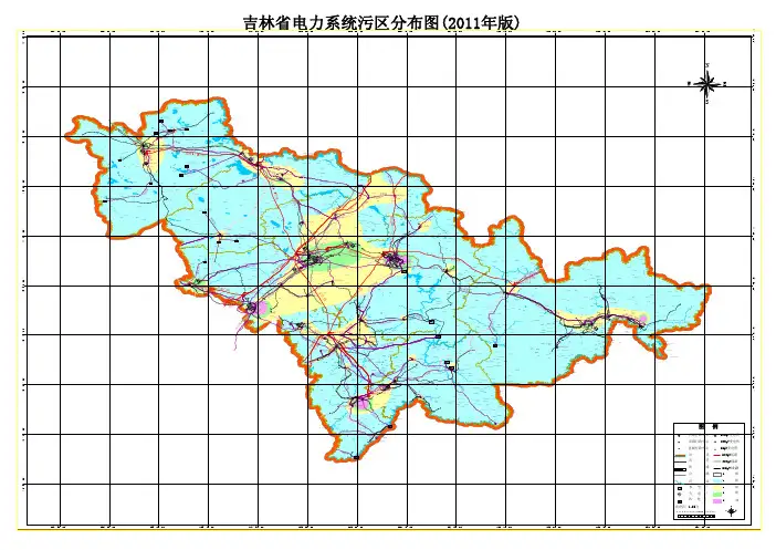 吉林省电力系统污区分布图(2011年版)
