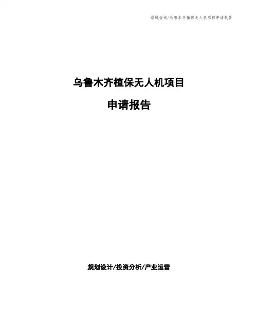 乌鲁木齐植保无人机项目申请报告