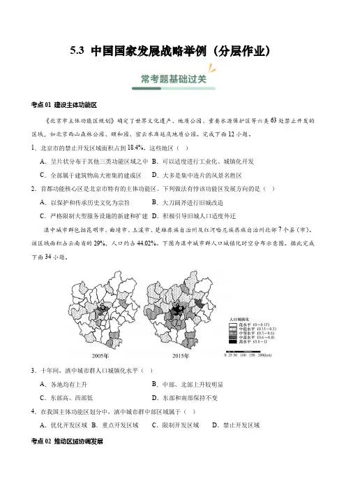 5.3中国国家发展战略举例(分层作业)(原卷版)