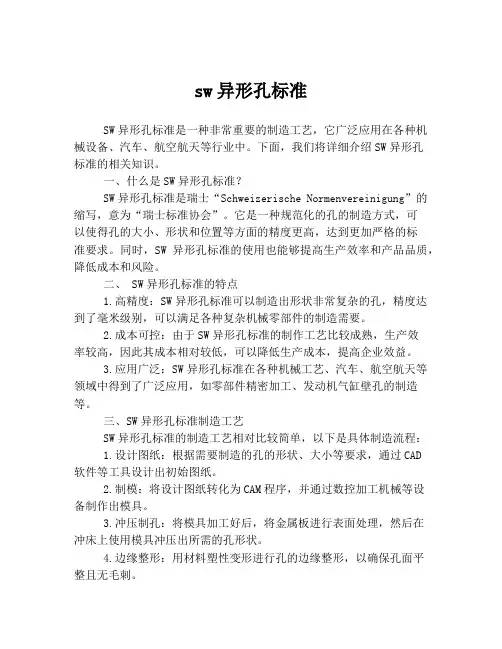 sw异形孔标准