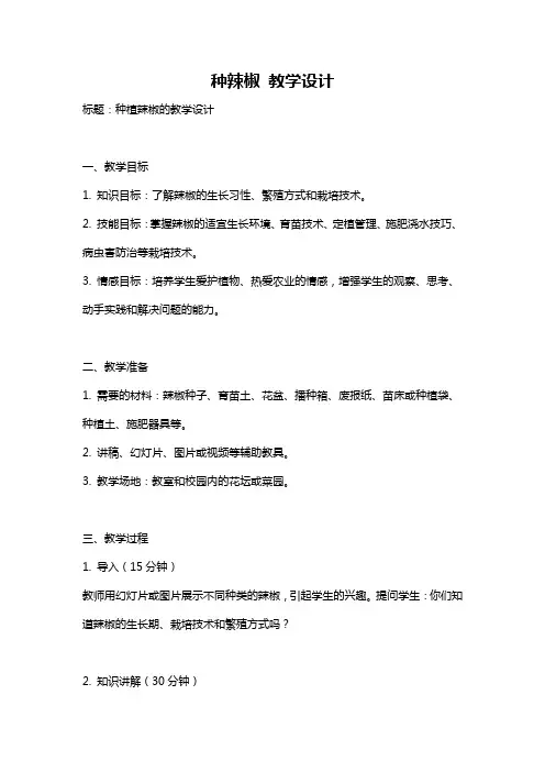 种辣椒 教学设计