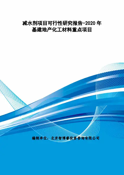 减水剂项目可行性研究报告-2020年基建地产化工材料重点项目