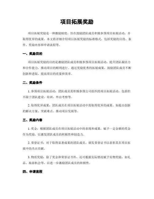 项目拓展奖励