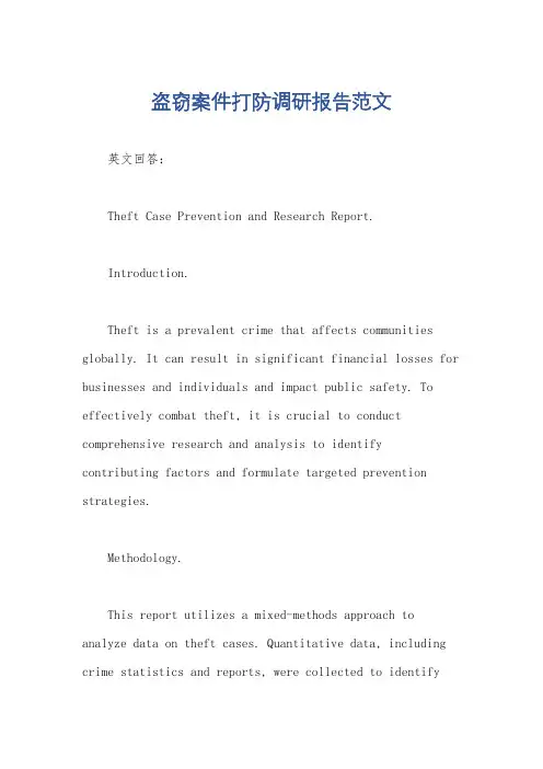 盗窃案件打防调研报告范文