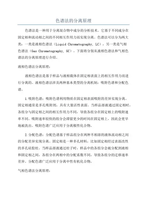 色谱法的分离原理