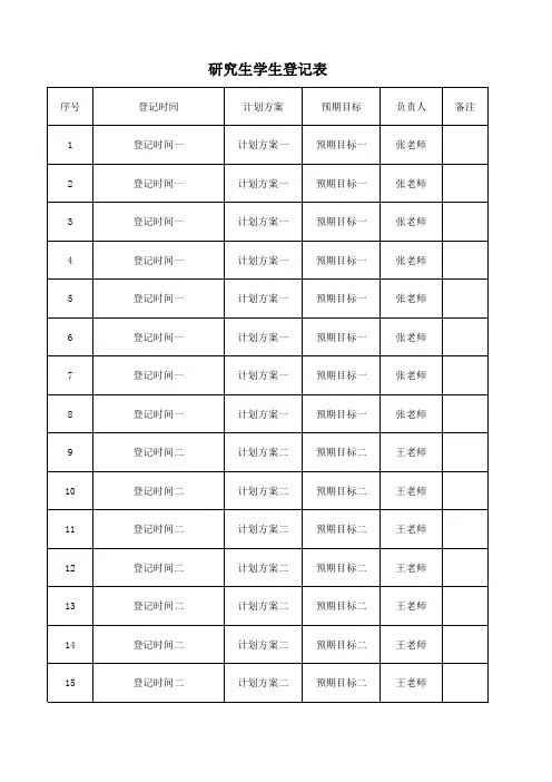 研究生学生登记表