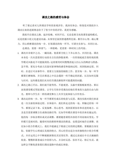 课改之路的感受与体会