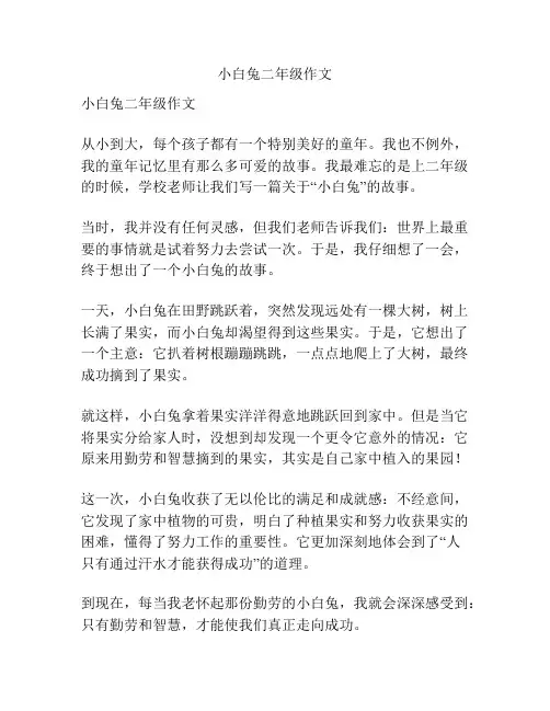 小白兔二年级作文 