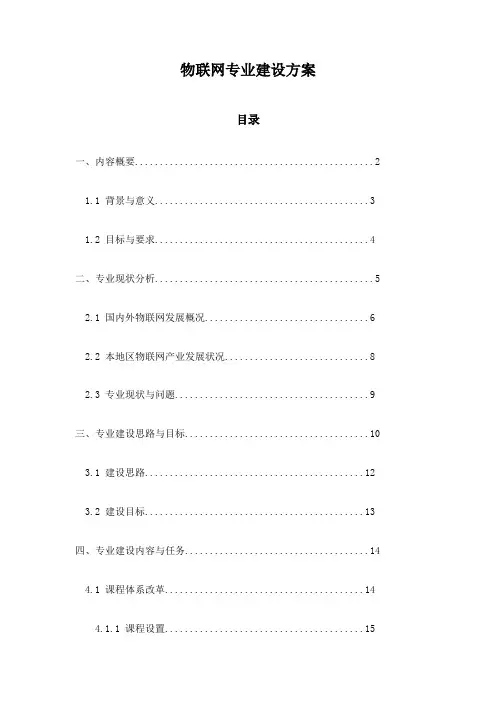 物联网专业建设方案