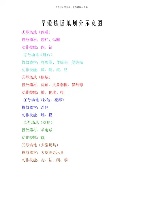 幼儿园早锻炼及户外活动场地划分示意图