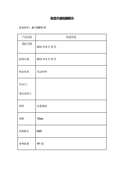 检查井盖检测报告