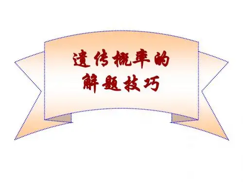 高考生物专题4-遗传概率的解题技巧