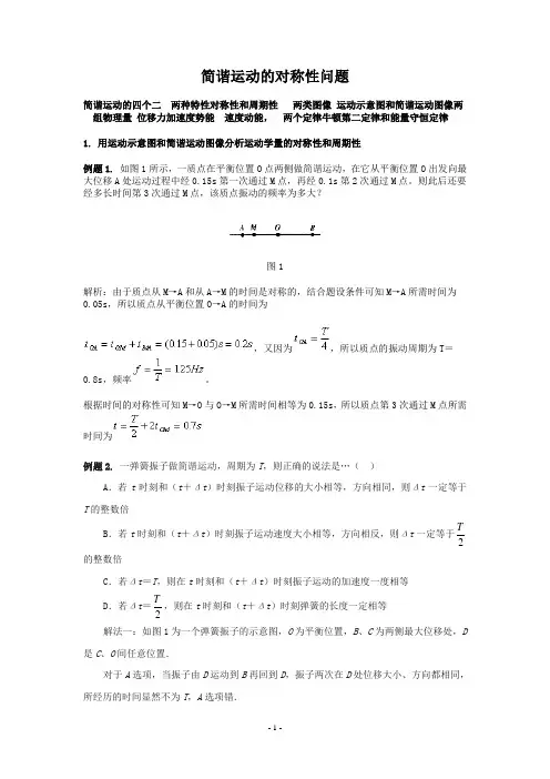 简谐运动的对称性问题