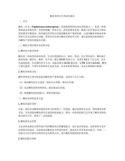 鳜鱼育种可行性研究报告
