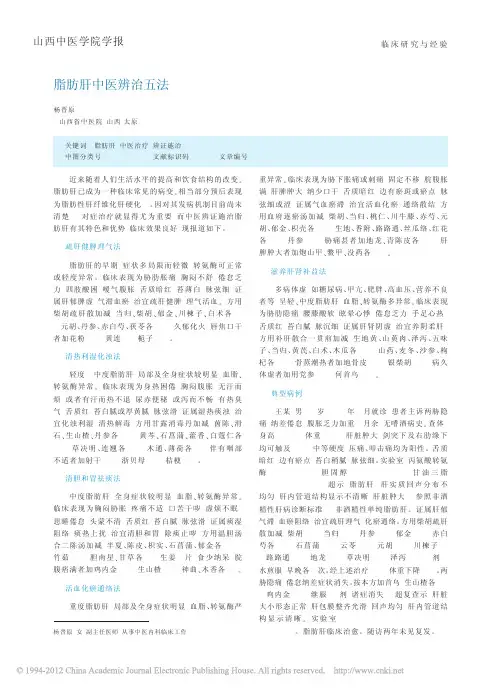 脂肪肝中医辨治五法