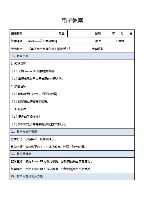 课题20  实训——分析男装类目