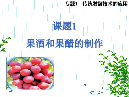 果酒和果醋的制作基础知识