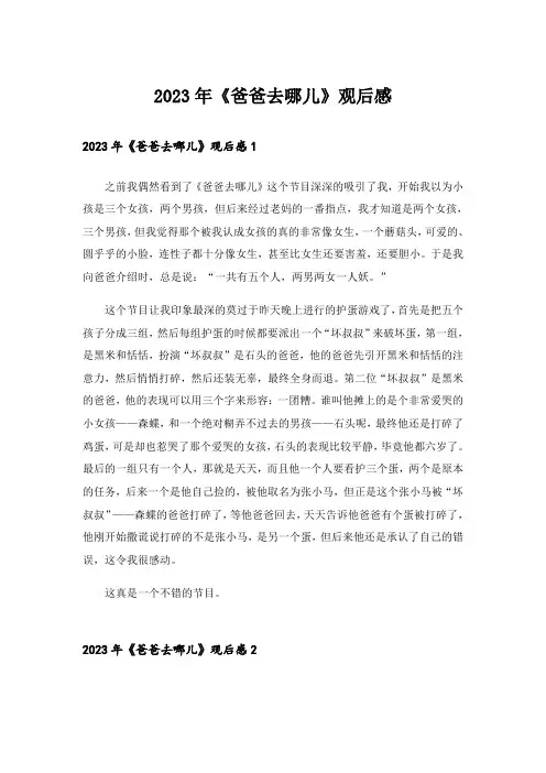 2023年《爸爸去哪儿》观后感_5