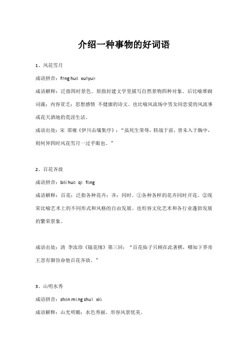 介绍一种事物的好词语