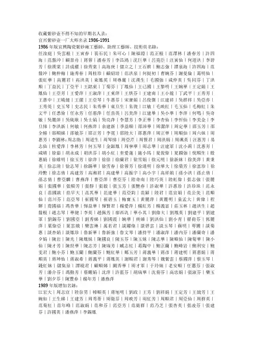 收藏紫砂壶不得不知的早期名人录