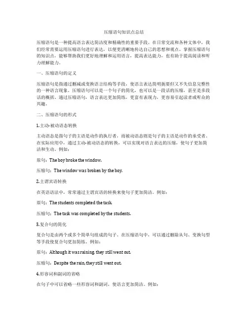压缩语句知识点总结