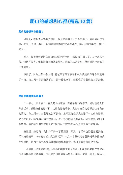 爬山的感想和心得(精选10篇)