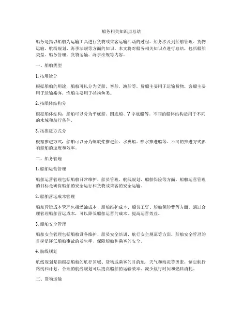 船务相关知识点总结
