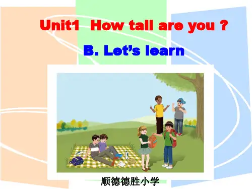 人教版PEP英语六年级下册Unit1 How tall are you B Let's learn课件等
