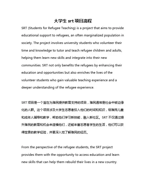 大学生srt项目流程