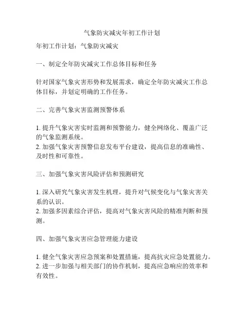 气象防灾减灾年初工作计划