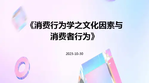 消费行为学之文化因素与消费者行为
