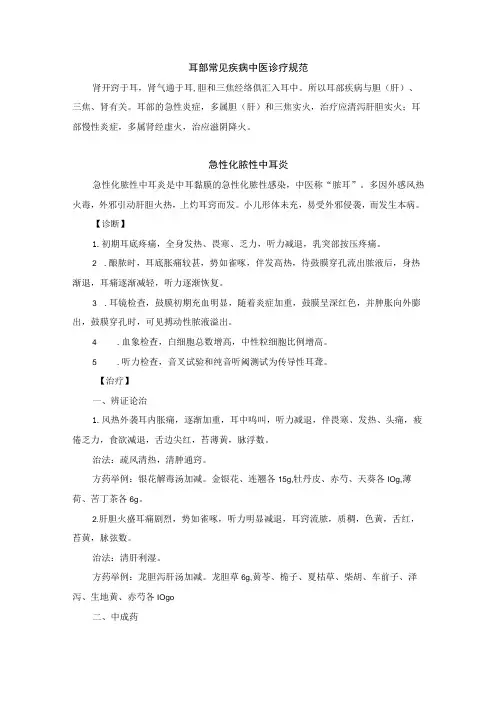 耳鼻喉科常见疾病中医诊疗规范诊疗指南2023版