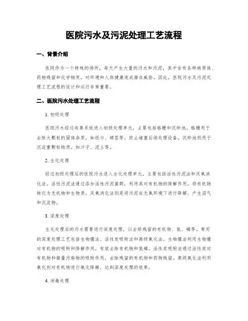 医院污水及污泥处理工艺流程