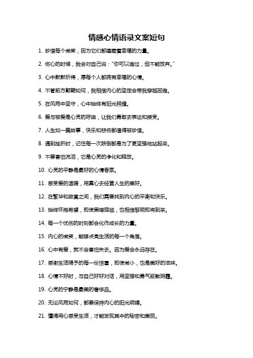 情感心情语录文案短句